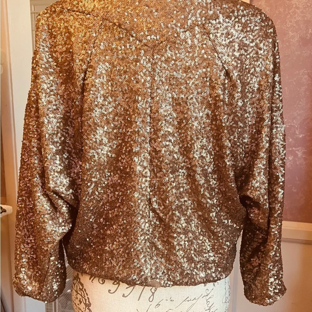 SZ S Sequin Line & Dot Rose Gold Jacket